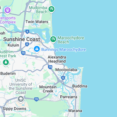 Alexandra Headlands surf map