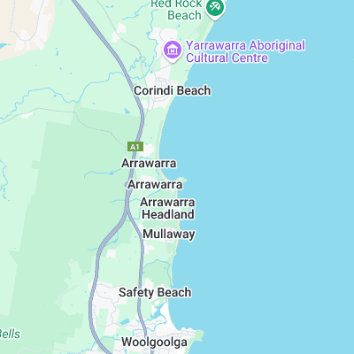 Arrawarra Point surf map