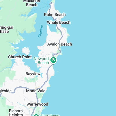 Bilgola Beach - Bowles surf map