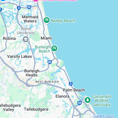 Burleigh Heads surf map