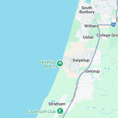 Dalyellup Beach surf map