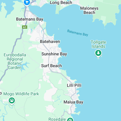 Denhams Beach - Rooster Tail surf map