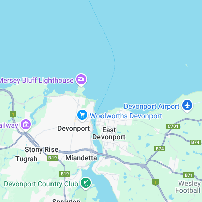 Devonport Rivermouth surf map