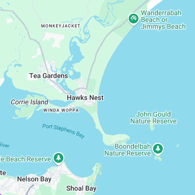 Hawks Nest surf map