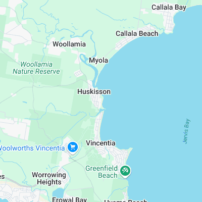 Huskisson Bommie surf map