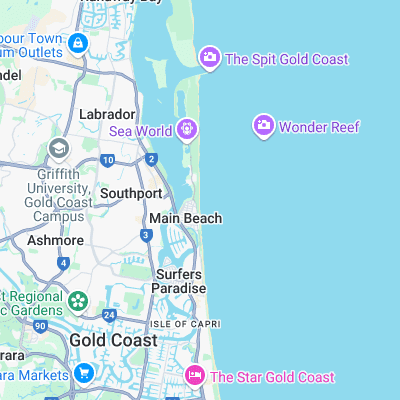 Main Beach surf map