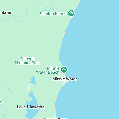 Minnie Water surf map