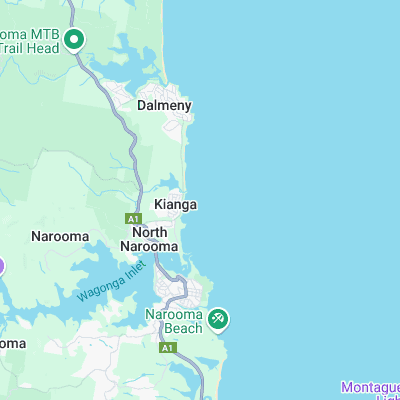 Narooma Breakwall surf map