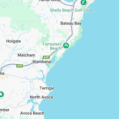 North Wamberal Ledge surf map