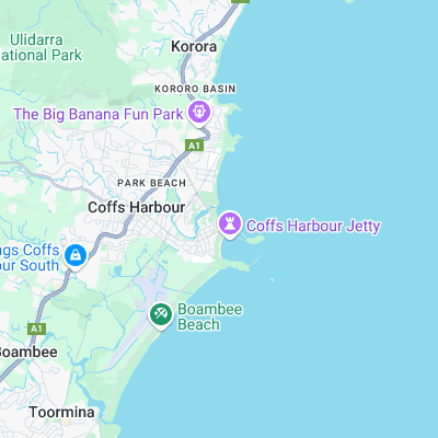 Park Beach Coffs Harbour SC surf map
