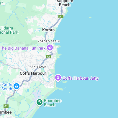 Park Beach, Coffs Harbour surf map