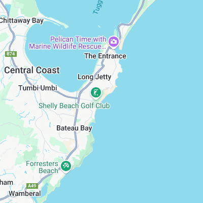 Shelly Beach surf map