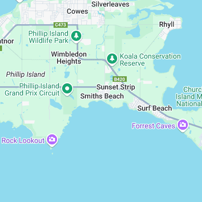 Smiths Beach surf map