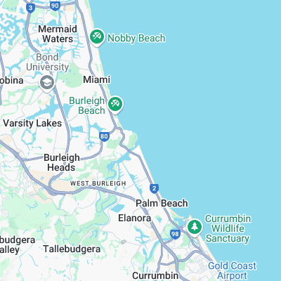 Tallebudgera Creekmouth surf map