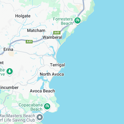 Terrigal Haven surf map