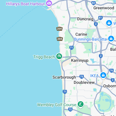 Trigg Point surf map