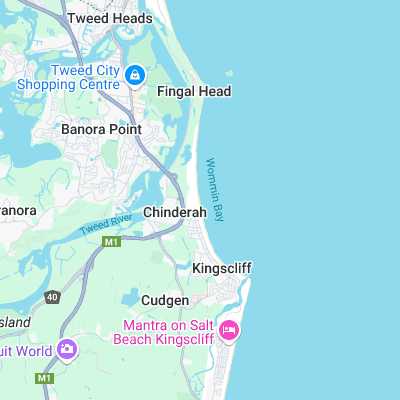 Womin Bay surf map