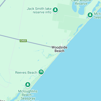 Woodside Beach surf map