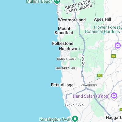 Sandy Lane surf map