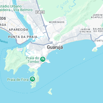 Pitangueiras Beach surf map