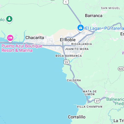 Boca Barranca surf map