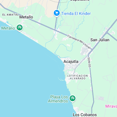 Los Cabanos surf map