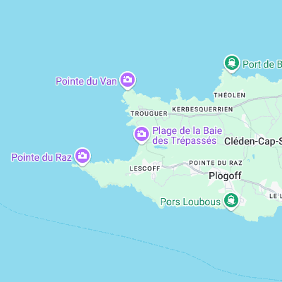 Baie des Trepasses surf map