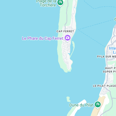 Cap Ferret surf map