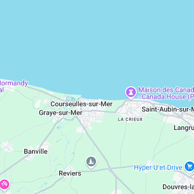 Courseulles sur mer surf map