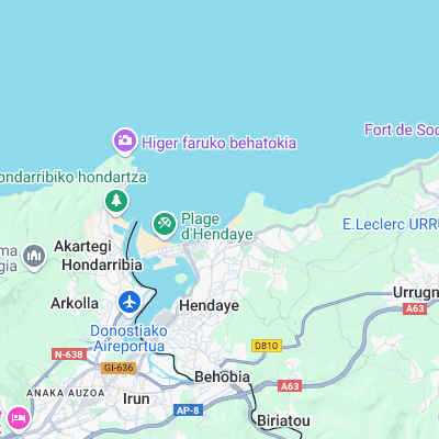 Hendaye surf map