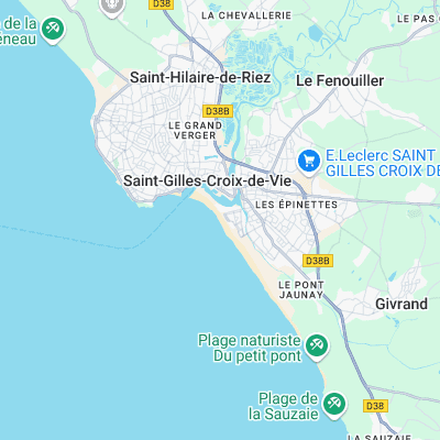 Saint Gilles Croix de vie surf map