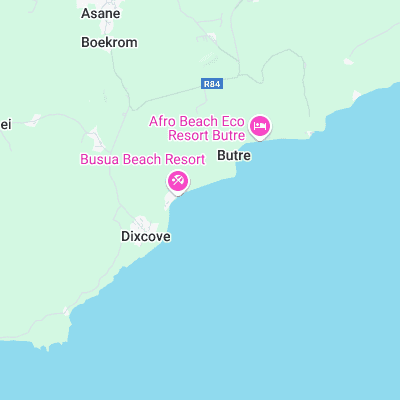 Busua Beach surf map