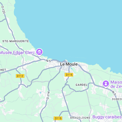 Le Moule surf map