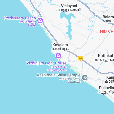 Kovalam surf map