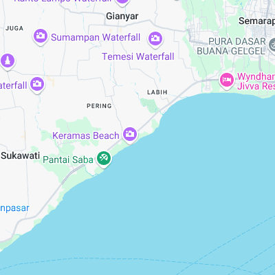 Keramas Beach surf map