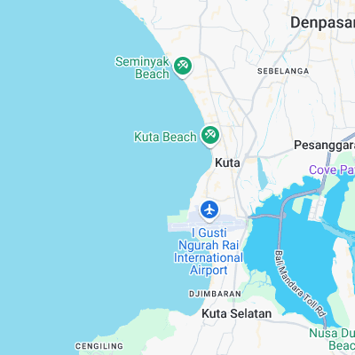 Kuta Reef surf map