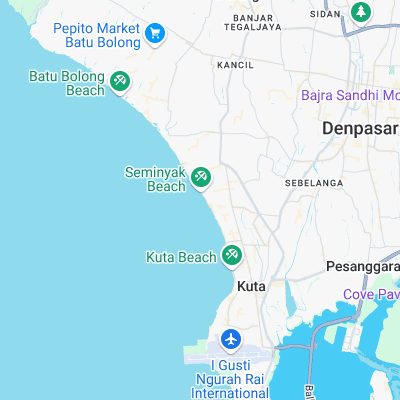 Legian Beach surf map