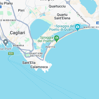 Poetto-Cagliari surf map