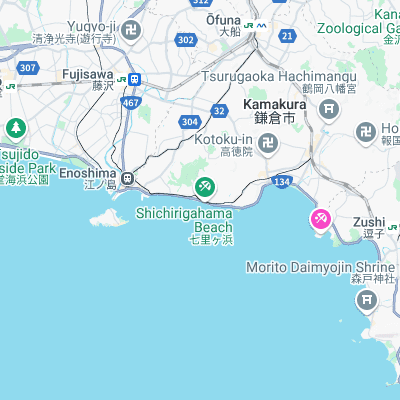 Shichirigahama surf map