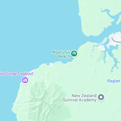 Raglan - Manu Bay surf map