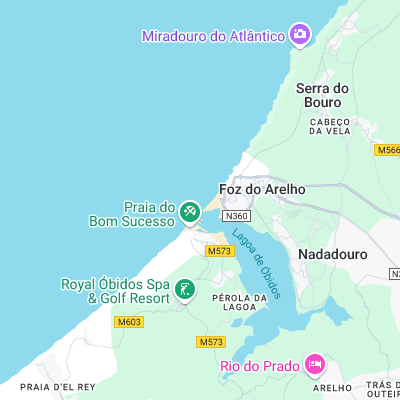 Foz do Arelho surf map