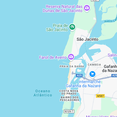 Praia da Barra surf map