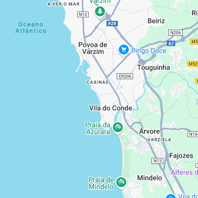 Praia do Rock surf map