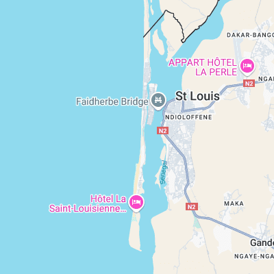 Saint Louis surf map