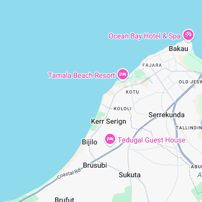 Senegambia Beach surf map