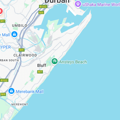 Anstey's Beach surf map