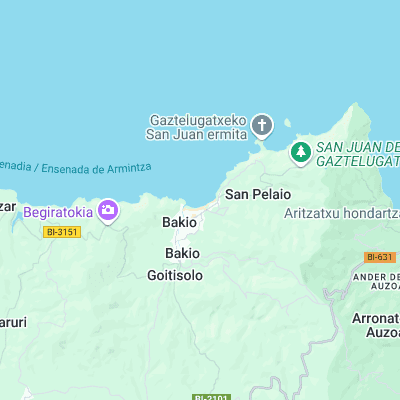 Bakio surf map