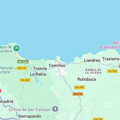 Comillas surf map