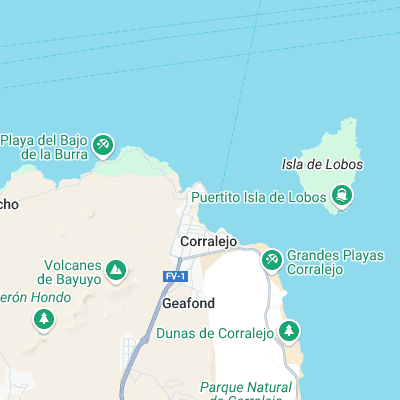 Corralejo Harbor surf map