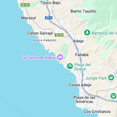 La Caleta de Adeje surf map